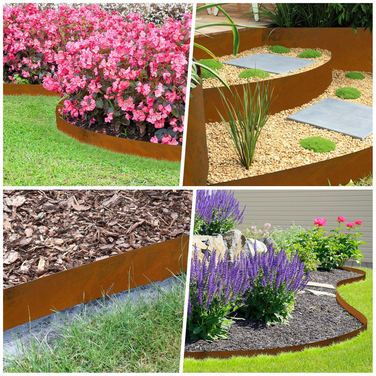 Co rten Steel Landscape Edging 12 Inch, 6 Packs Pre-Rusted