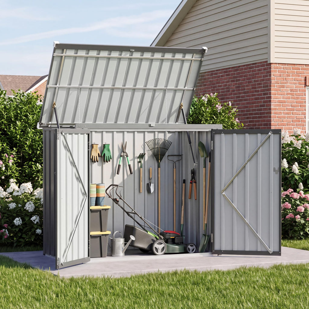 Patiowell 3x3 FT Outdoor Storage Shed, Metal Sheds, Black