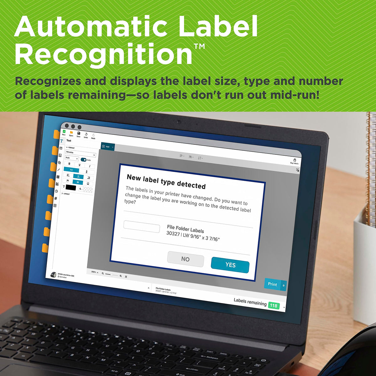 DYMO LabelWriter 550 Turbo Label Printer, High-Speed Direct Thermal Printing, Automatic Label Recognition, Prints Variety of Label Types Through USB or LAN Network Connectivity - Fast, Efficient