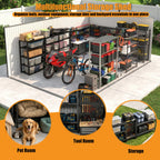 MNLR 12x18 FT Large Metal Outdoor Storage Shed with 2 Windows