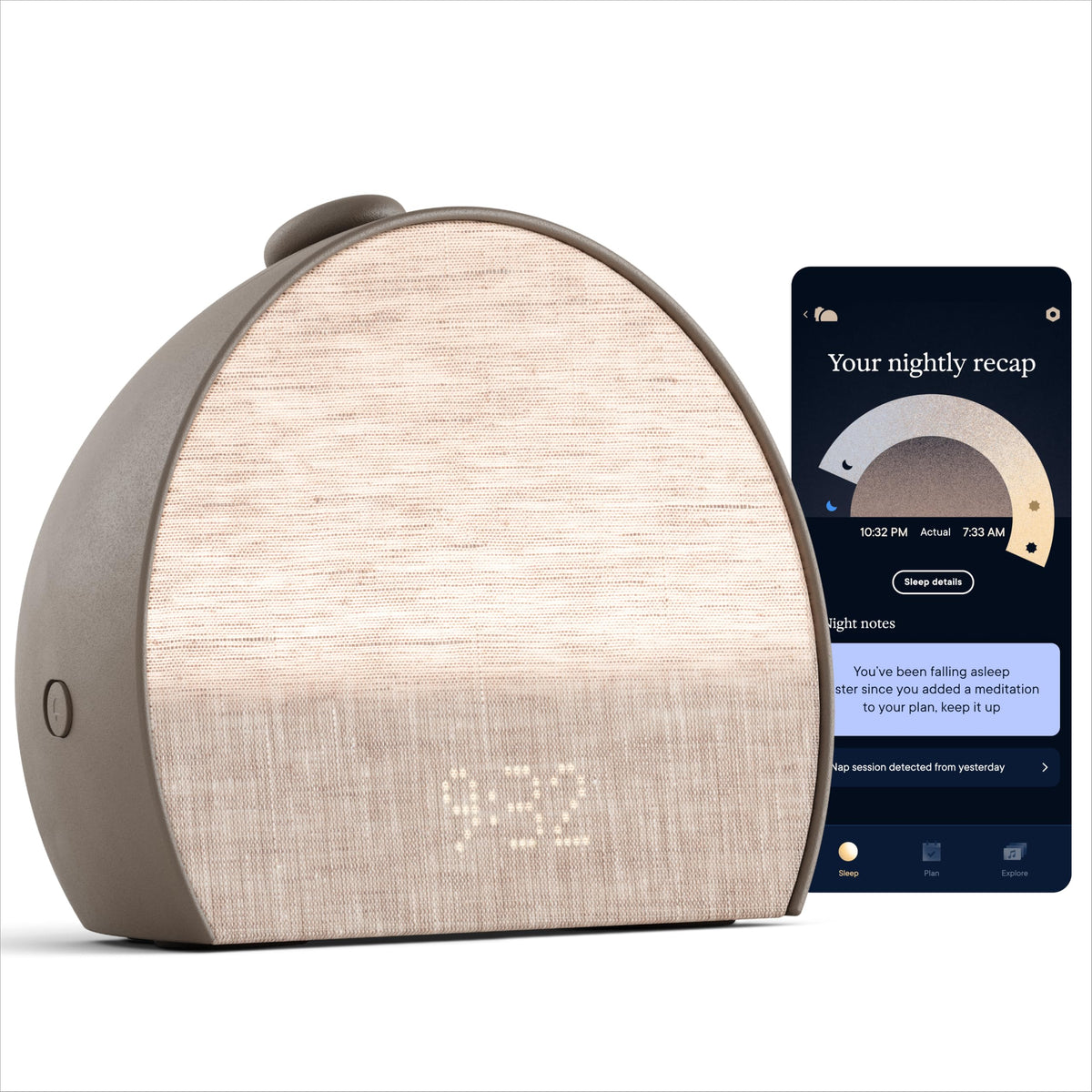 Hatch Sleep Clock, Contactless Sleep Tracker, Personalized Insights, Putty