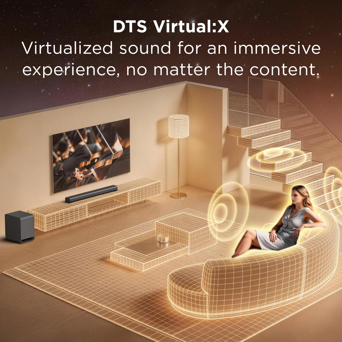 TCL S65K S Series 5.1 Channel Soundbar System with Dolby Atmos, DTS:X, Wireless Subwoofer, Wireless Surround Speakers, Bluetooth Music Streaming, and AI Sonic Auto Room Calibration