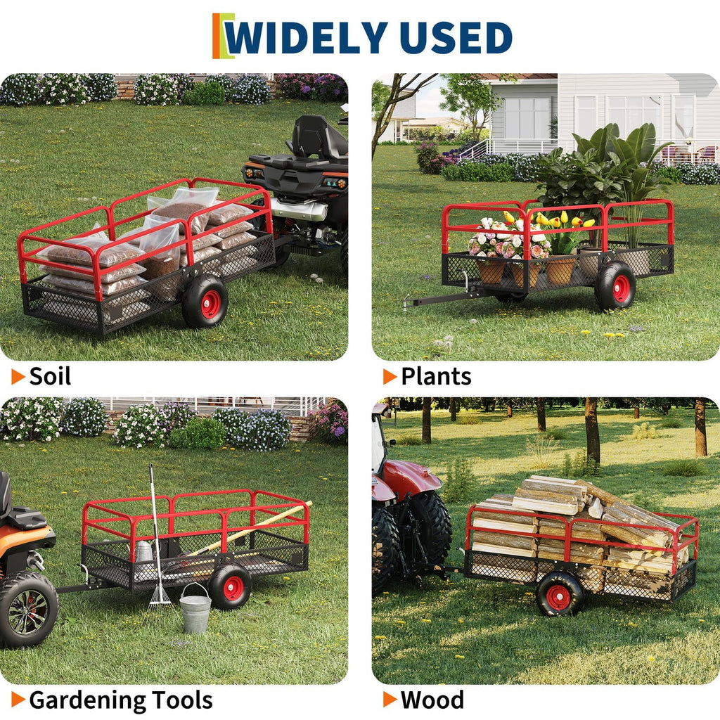 Garvee Tow Behind Dump Trailer for ATV UTV 1500 lbs 20 Cubic Feet
