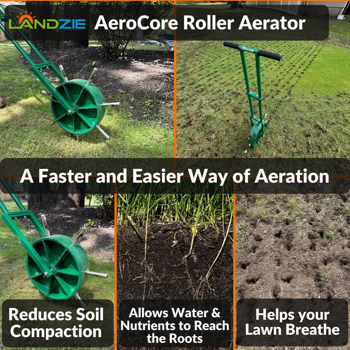 Rolling Lawn Aerator, Manual Core Plug Aerator